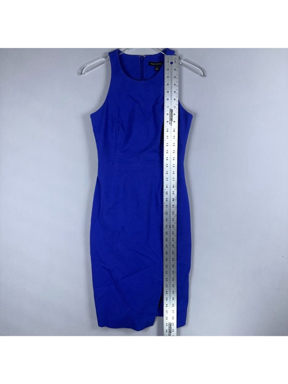Banana Republic Dress Size 2 Sheath Side Slit Cobalt Blue Sleeveless Back Zipper - Picture 8 of 10